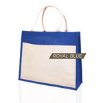 [FREE letak nama & Twilly] A3 Jute Bag Plain Tote Bag Color Handle Laminated Jute Bag cantik personalise