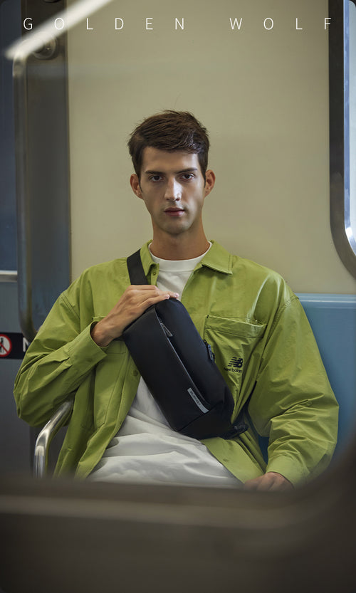 Golden Wolf Apex Anti-Theft Water Resistant Zipper Crossbody Travel Light Weight Sling Bag