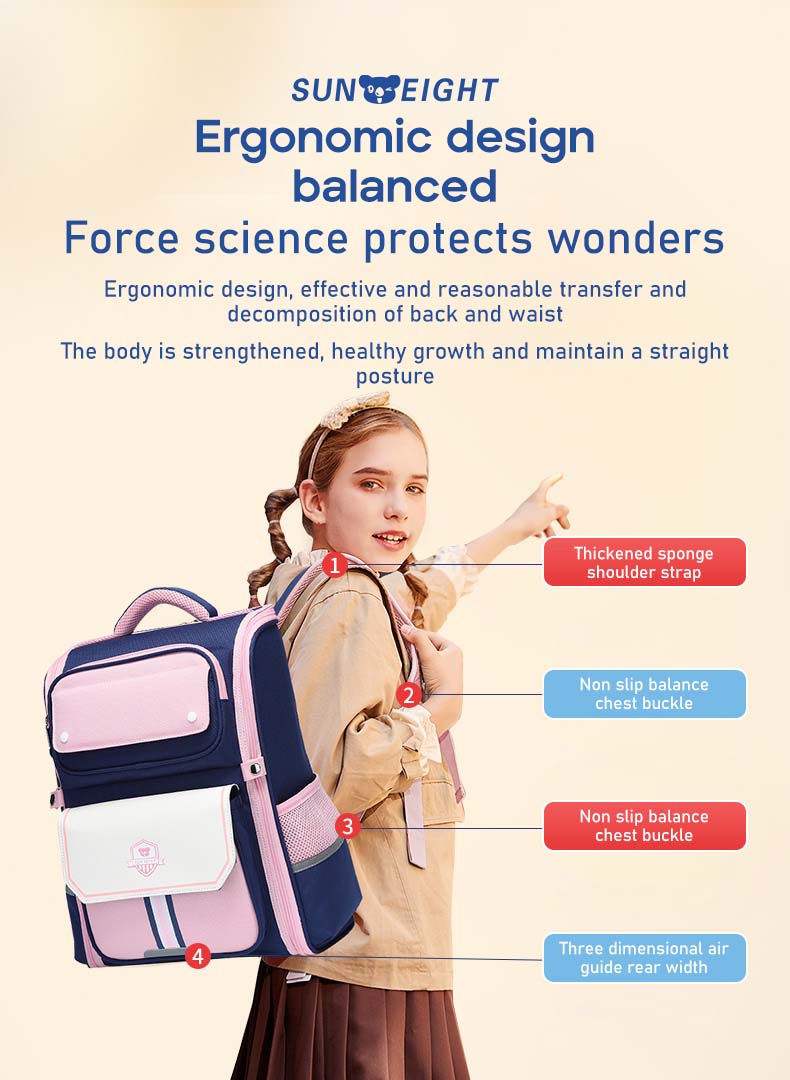 SunEight British School Backpack Beg Sekolah Cantik Colorful Trend design