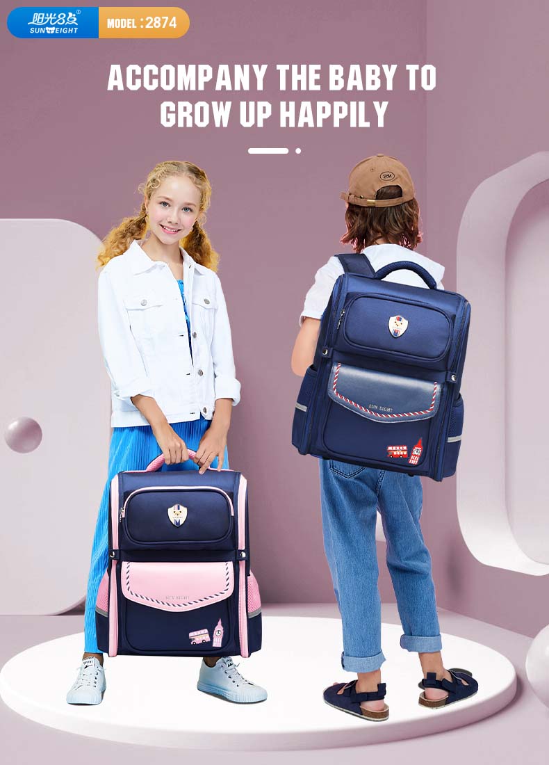 SunEight Mooz School Backpack Multi Compartment Big Capacity Beg Sekolah