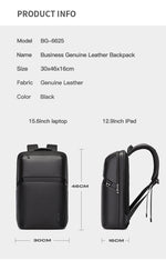 Bange Trippiez Laptop Backpack Genuine Real Leather Business Travel Laptop Backpack (15.6")