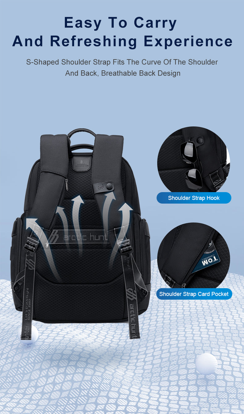 Arctic Hunter i-Braverz Multicompartment Laptop Backpack Business Travel USB Laptop Bag (15.6")