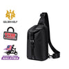 Golden Wolf Duos Anti-Theft Zipper Crossbody Travel Light Weight Sling Bag (7.9")