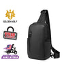 Golden Wolf Flux Anti-Theft Zipper Crossbody Travel Light Weight Sling Bag (11")