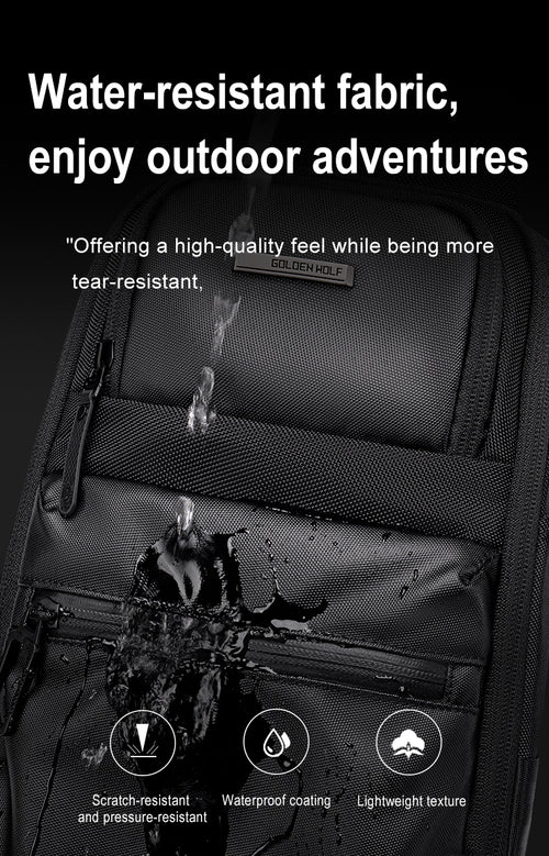 Golden Wolf Aero Smooth Zipper Crossbody Travel Light Weight Sling Bag (7.9'')