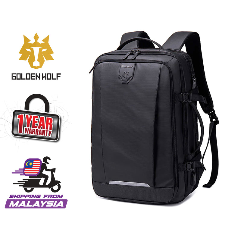 Golden Wolf Berserk Multiple Compartment extended capacity Laptop Backpack (15.6")