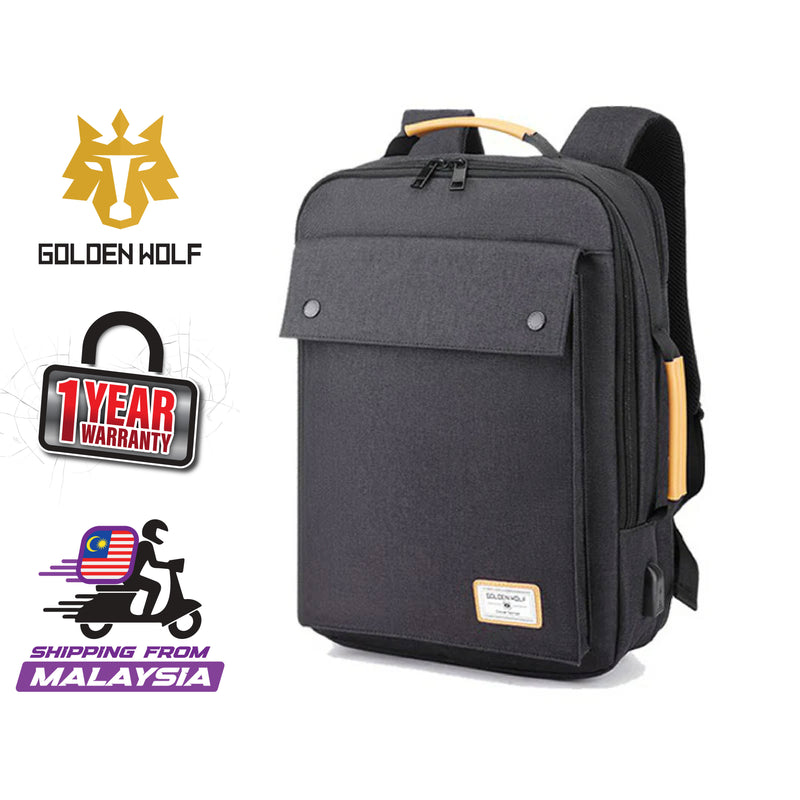 Golden Wolf Realm Backpack (15.6" Laptop)