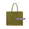 [FREE letak nama & Twilly] Zipper Jute Bag Tote Bag Color Handle Jute Bag Natural Material cantik cantik personalise