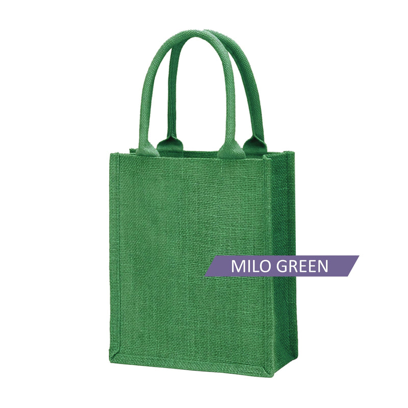 [FREE letak nama & Twilly] A4 Jute Bag Plain Tote Bag Color Handle Jute Bag Natural Material cantik cantik personalise