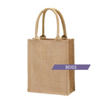 [FREE letak nama & Twilly] A4 Jute Bag Plain Tote Bag Color Handle Jute Bag Natural Material cantik cantik personalise