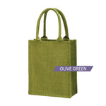 [FREE letak nama & Twilly] A4 Jute Bag Plain Tote Bag Color Handle Jute Bag Natural Material cantik cantik personalise