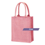 Bag2u A4 Size Jute Material Tote Bags 10 Colors EasyCarry multiple colors Big Capacity