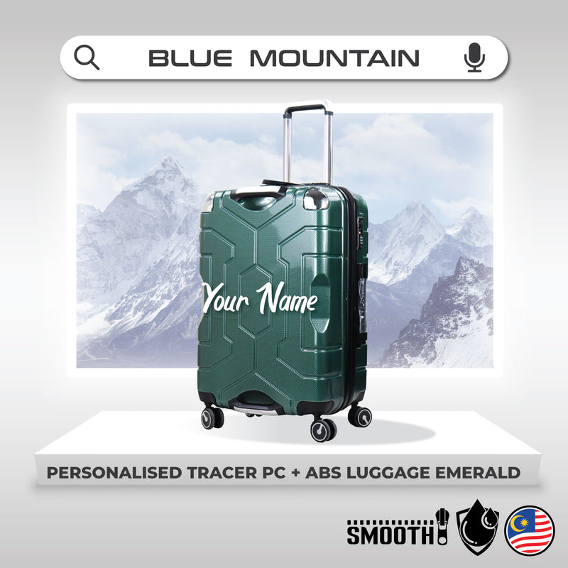 Blue Mountain 20"/24" Personalised Tracer Expandable PC + ABS Hard Case Trolley Suitcases Luggage Hand Bag Lock Letak Nama