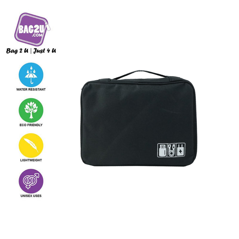 Bag2u Travel Gadget Organizer Bag Cable Storage Bags Multi-Function Pouch Large Cable Bag Accessories IT