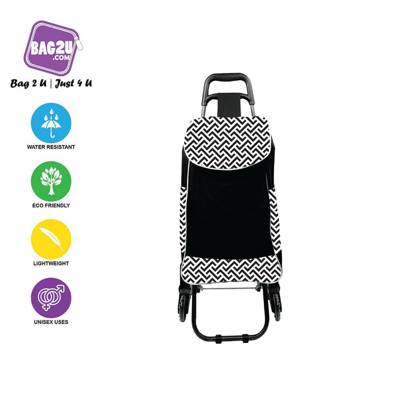 Bag2u Foldable Smooth Wheel Lightweight Large Capacity Foldable Shopping Trolley