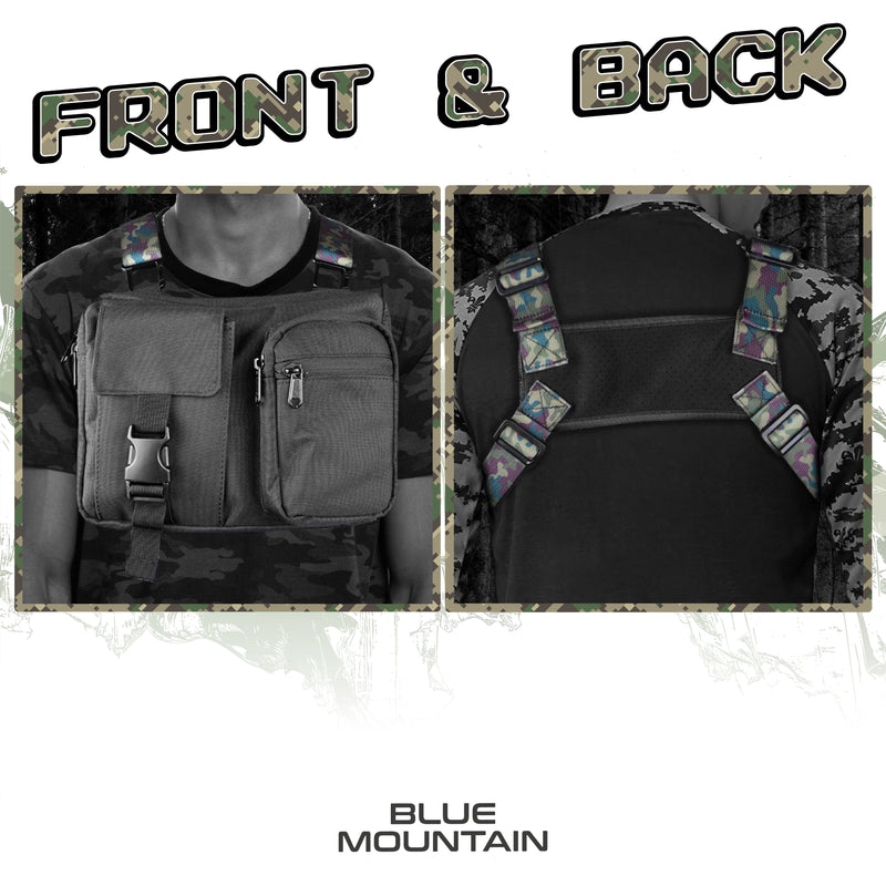 Blue Mountain Chest Bag Tactical Series Military Style 3 Strap Outdoor Sports High Quality Sling Bag