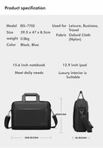 Bange Animuz Document Sling Bag Big Capacity Easy Carry Business Travel Laptop Sling Document Bag (15.6")