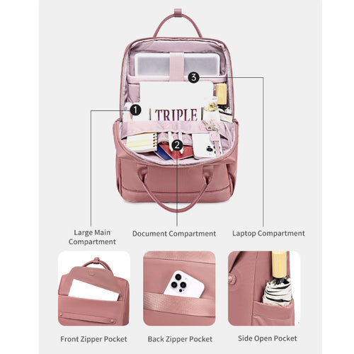 Chantria Amora Women Laptop Backpack Multi Compartment Business Travel Laptop Backpack (15.6'')