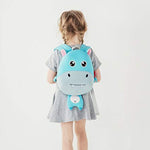 NOHOO Kids Blue Hippo (New) Harness Preschool Bag Toodler Bag Travel Bag Kids