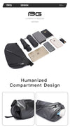 Bange Slant Men Anti-theft Lock Sling Bag Fashion Chest Pack Waterproof USB Crossbody Bag (9.5" tablet)