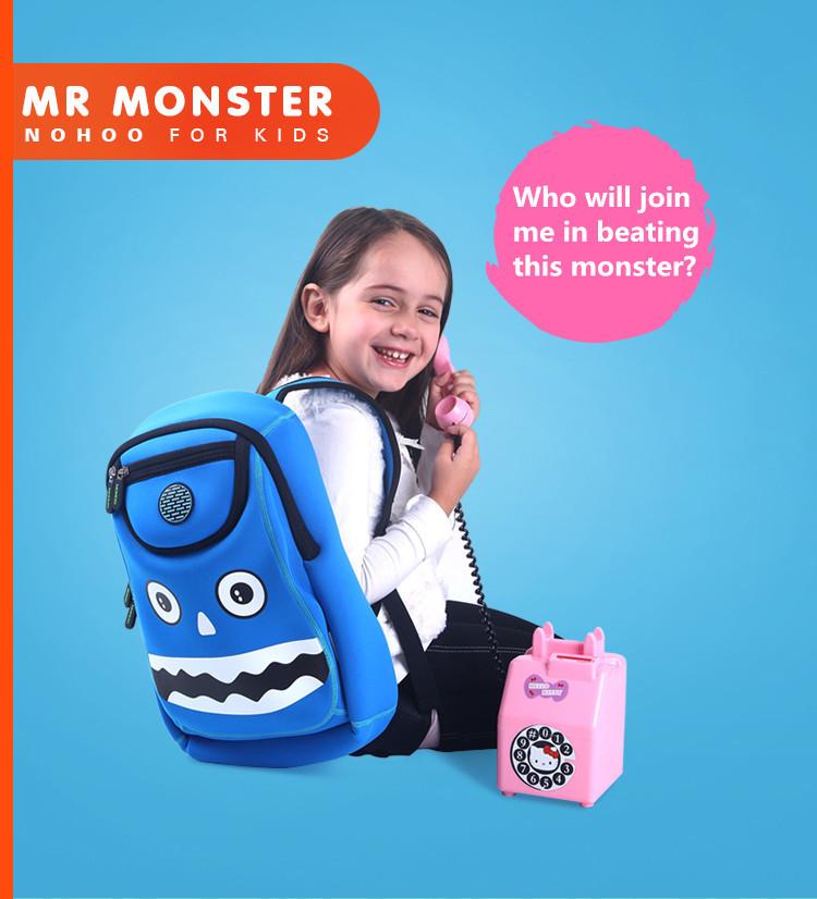 NOHOO Kid Happy Monster Design Children Boy Travel School Bag Beg Sekolah Bag A4