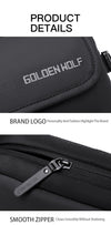 Golden Wolf Fate Multiple Compartment Crossbody Pouch Bag