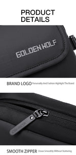 Golden Wolf Fate Multiple Compartment Crossbody Pouch Bag