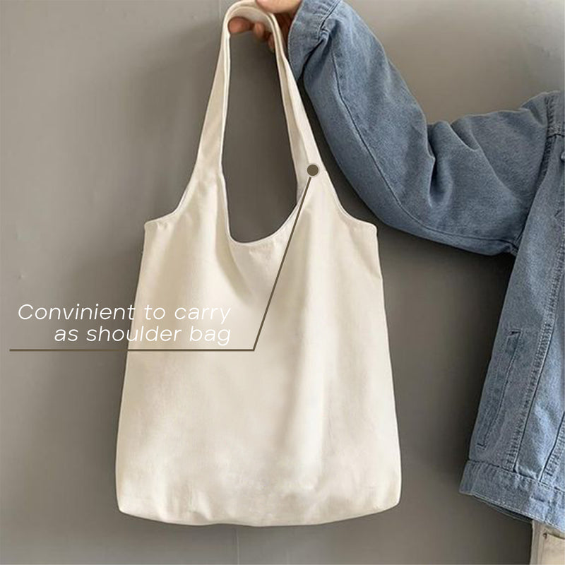 [FREE letak nama & Twilly] Canvas Bag Tebal Tote Bag Beg Canvas Fashion Stylish