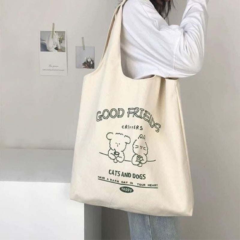 [FREE letak nama & Twilly] Canvas Bag Tebal Tote Bag Beg Canvas Fashion Stylish
