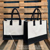 [FREE letak nama & Twilly] Hatch Jute Bag Plain Tote Bag Color Handle Jute Bag Natural Material cantik personalise