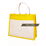 [FREE letak nama & Twilly] A3 Jute Bag Plain Tote Bag Color Handle Laminated Jute Bag cantik personalise