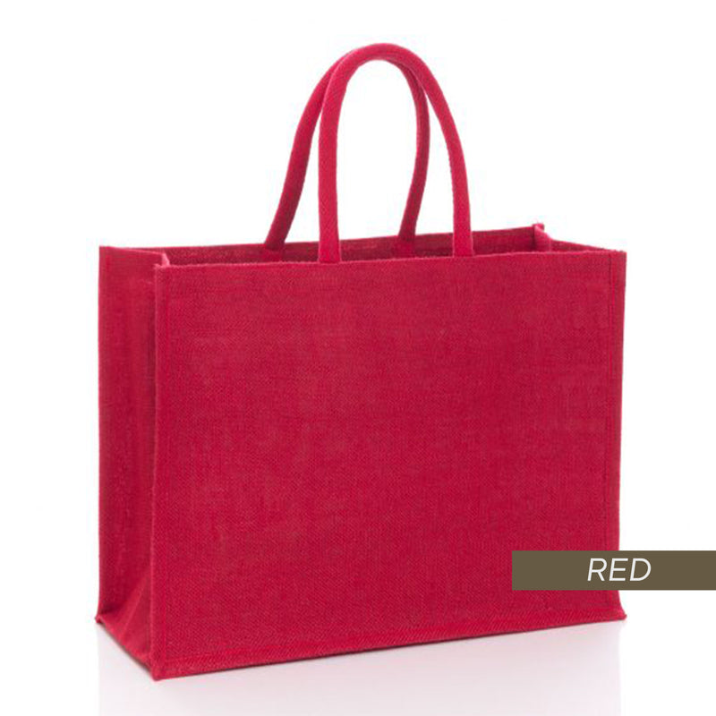 [FREE letak nama & Twilly] Mono Jute Bag Plain Tote Bag Color Handle Jute Bag Natural Material cantik cantik personalise