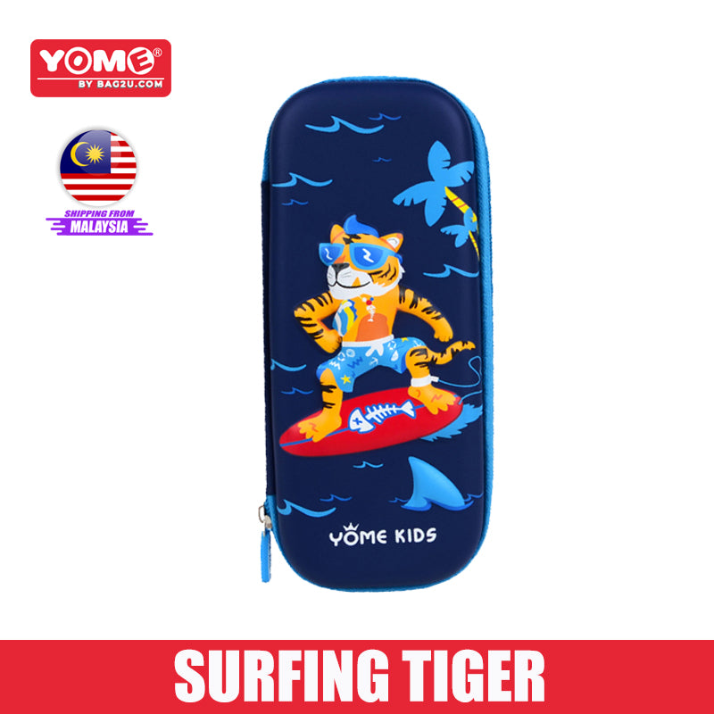 Yome Surfing Tiger Pencil Case