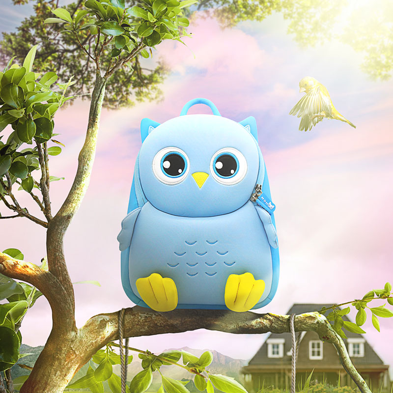 NOHOO Kid Backpack Owl Blue Bag2u Dot Com Sdn Bhd 1305991 A